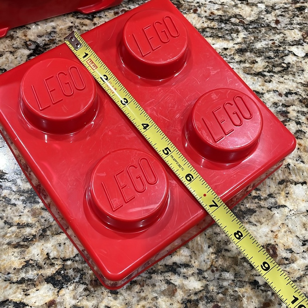 LEGO Storage Case 4 Stud Red Container Plastic Bin Box - Picture 10 of 13
